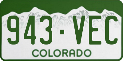 CO license plate 943VEC