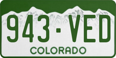 CO license plate 943VED