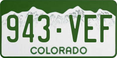 CO license plate 943VEF