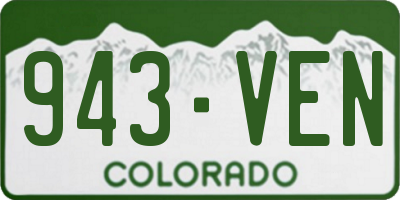 CO license plate 943VEN