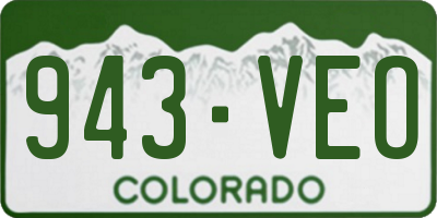 CO license plate 943VEO