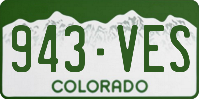 CO license plate 943VES