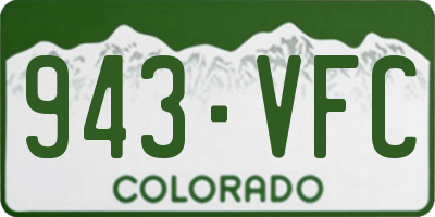 CO license plate 943VFC