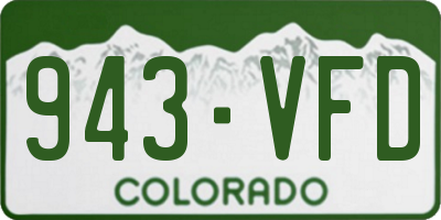 CO license plate 943VFD