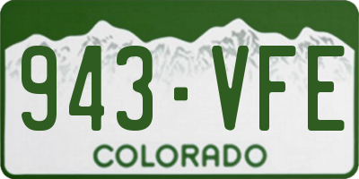 CO license plate 943VFE