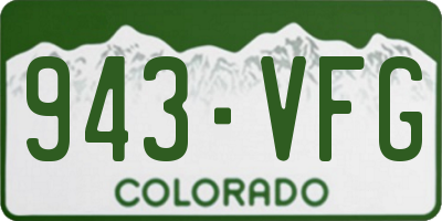 CO license plate 943VFG