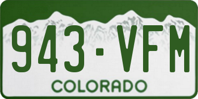 CO license plate 943VFM