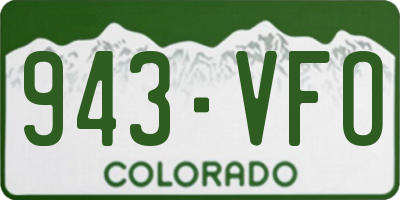 CO license plate 943VFO