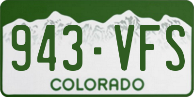 CO license plate 943VFS