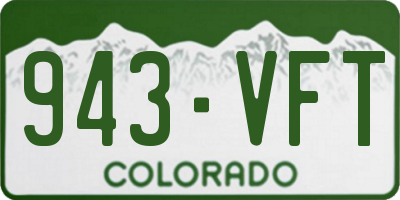 CO license plate 943VFT