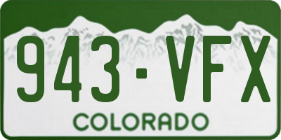 CO license plate 943VFX