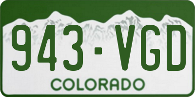 CO license plate 943VGD