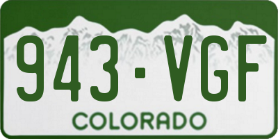 CO license plate 943VGF