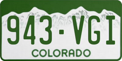 CO license plate 943VGI