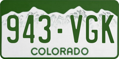CO license plate 943VGK