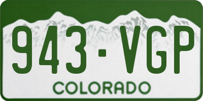 CO license plate 943VGP