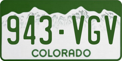CO license plate 943VGV