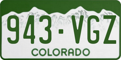 CO license plate 943VGZ
