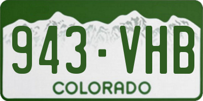 CO license plate 943VHB