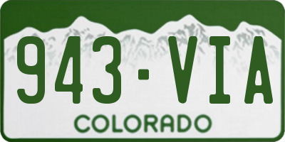 CO license plate 943VIA