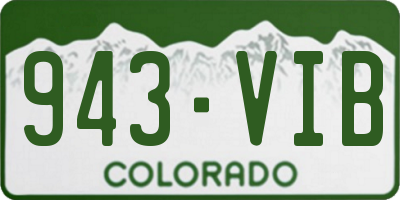 CO license plate 943VIB