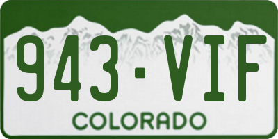 CO license plate 943VIF