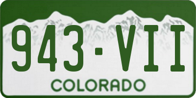 CO license plate 943VII