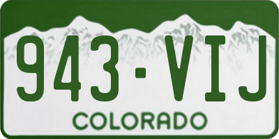 CO license plate 943VIJ