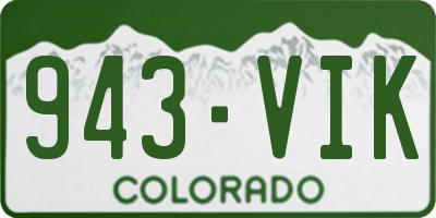 CO license plate 943VIK