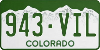 CO license plate 943VIL