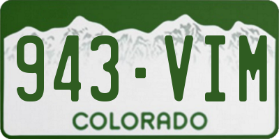 CO license plate 943VIM