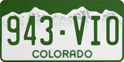 CO license plate 943VIO