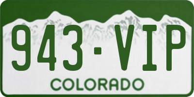CO license plate 943VIP