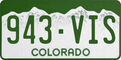 CO license plate 943VIS