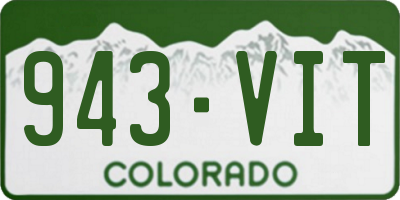 CO license plate 943VIT