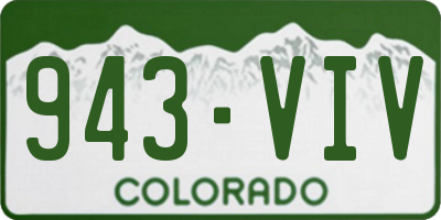 CO license plate 943VIV