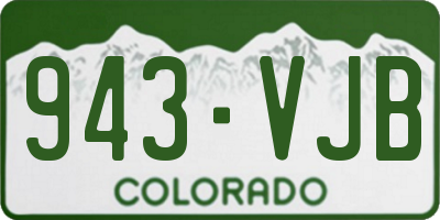CO license plate 943VJB