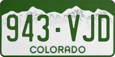 CO license plate 943VJD