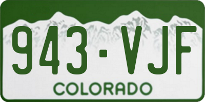 CO license plate 943VJF