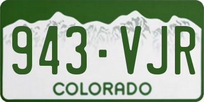 CO license plate 943VJR