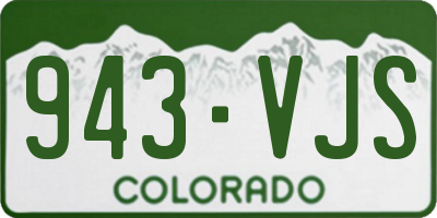 CO license plate 943VJS