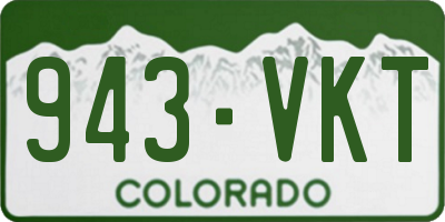CO license plate 943VKT