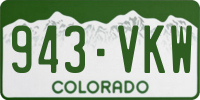 CO license plate 943VKW