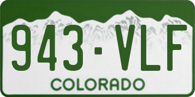 CO license plate 943VLF