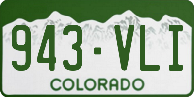 CO license plate 943VLI