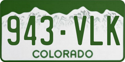CO license plate 943VLK