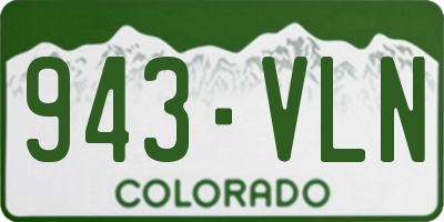 CO license plate 943VLN