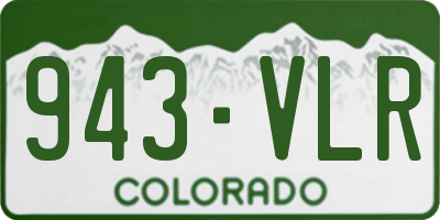 CO license plate 943VLR