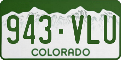CO license plate 943VLU