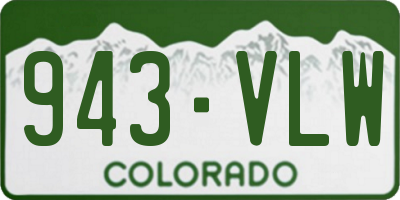 CO license plate 943VLW